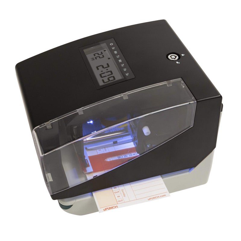 uPunch CR1000 Digital Time Clock and Date Stamp for Small Business: Complete Employee Time Tracking System with 50 Time Cards, Ribbon & Keys - Image 3